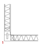 Fig. 18.1 In this corner is shown as solid wood edges are coupled separate a piece of wood that is placed before placing the facade and is fixed by the geometry.