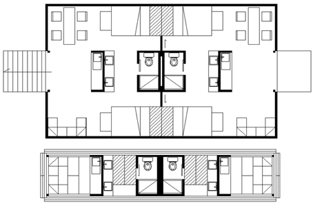 Fig. 24 Housing for 8 persons.