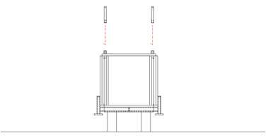 Fig. 05 Placement of the top posts, which ones will be hold the mobile roof.