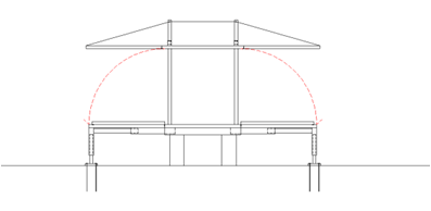 Fig. 08 The floor is lowered in this direction and is supported by the lower structure. The façade panels are already integrated in the floor panels.